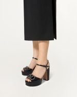 SANDAL WITH VLOGO SIGNATURE PLATFORM IN CALFSKIN 115MM - Image 2